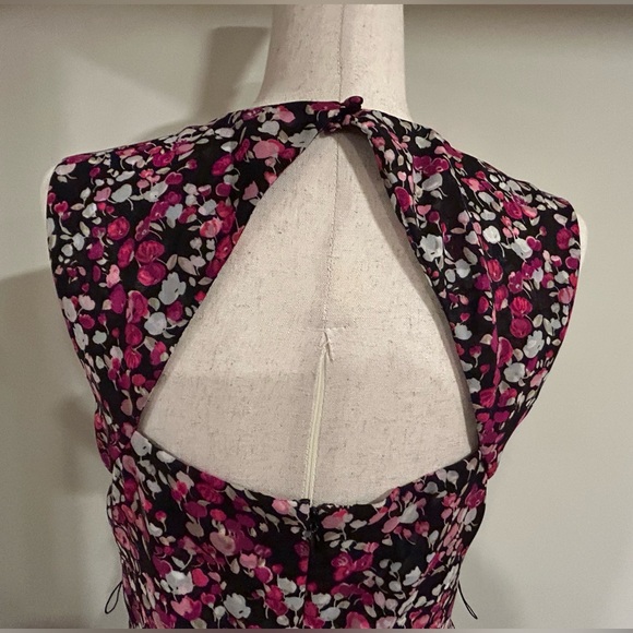 WHITE HOUSE BLACK MARKET Multicolor Floral Dress Pink Black Cream Sz 6 - Cute! - Picture 11 of 15